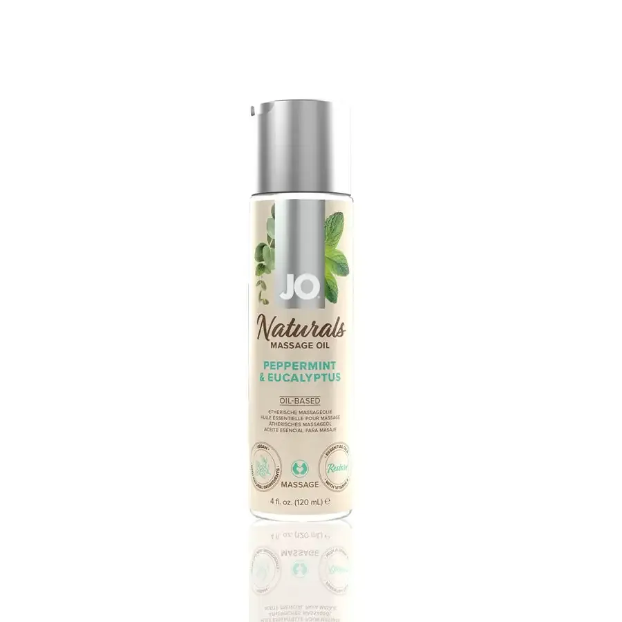 Масажна олія System JO - Naturals Massage Oil - Peppermint & Eucalyptus з натуральними ефірними олія Львів - фото 1
