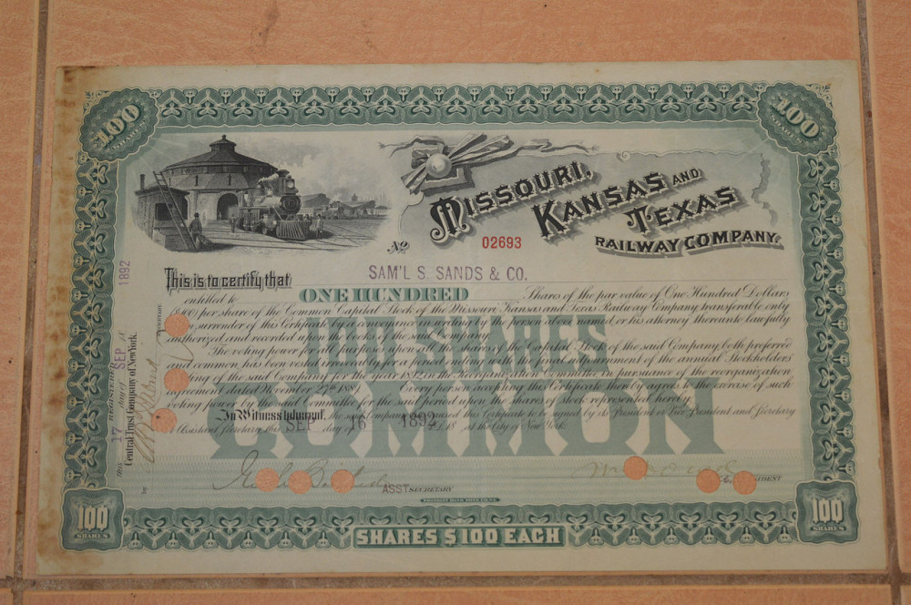 Акція. США. 1892 рік No17 (Б-1) Полтава - фото 1