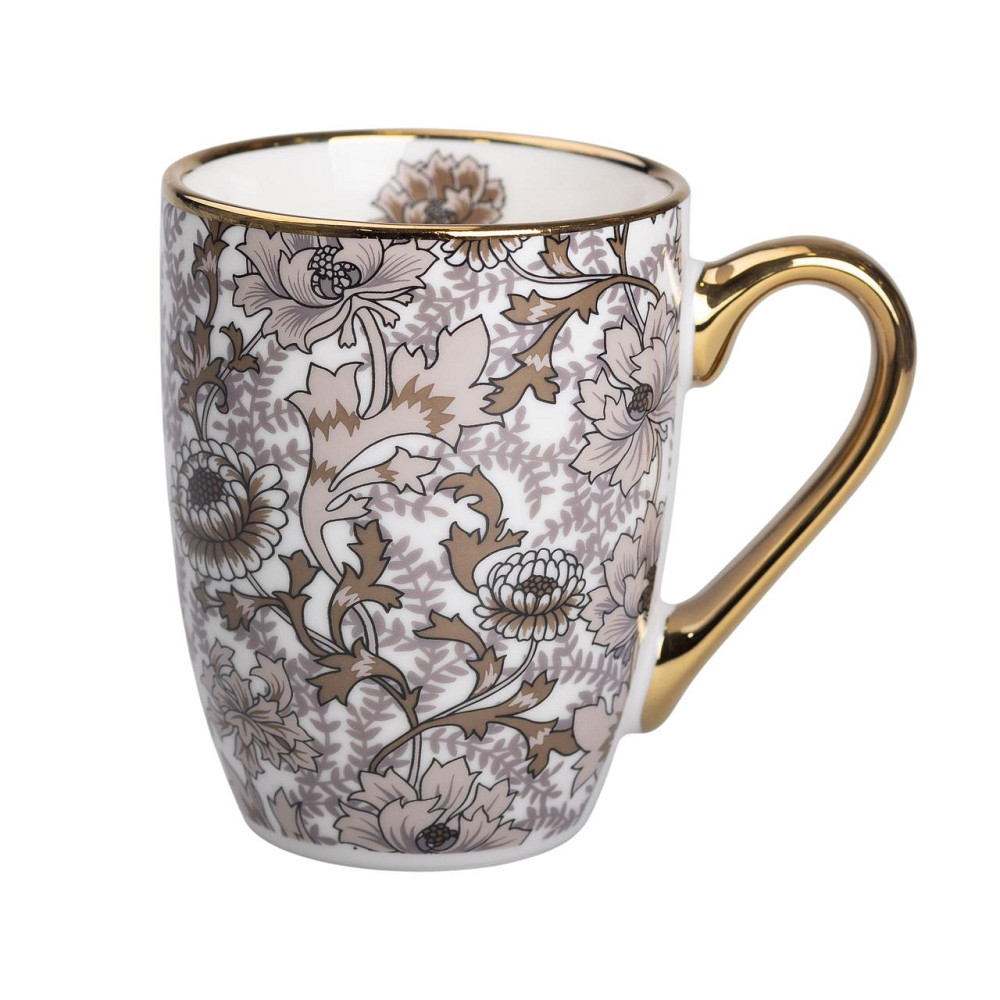 порцелянова чашка 400 мл із золотим обідком і золотою ручкою Коричнева RX-N240665BR Коломия - фото 2