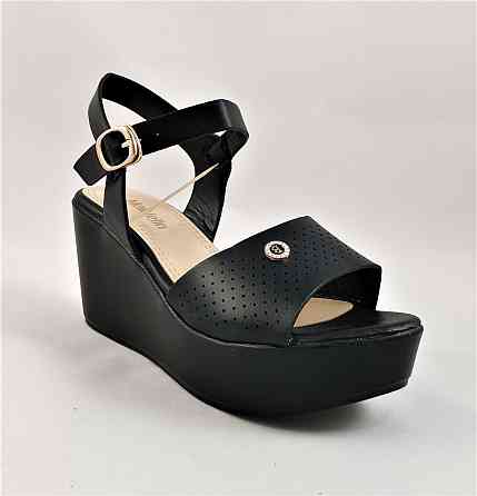 Жіночі Сандалі Босоніжки на Танкетці Платформа Чорні Літні (розміри: 38,39,40) - 15 Дніпро