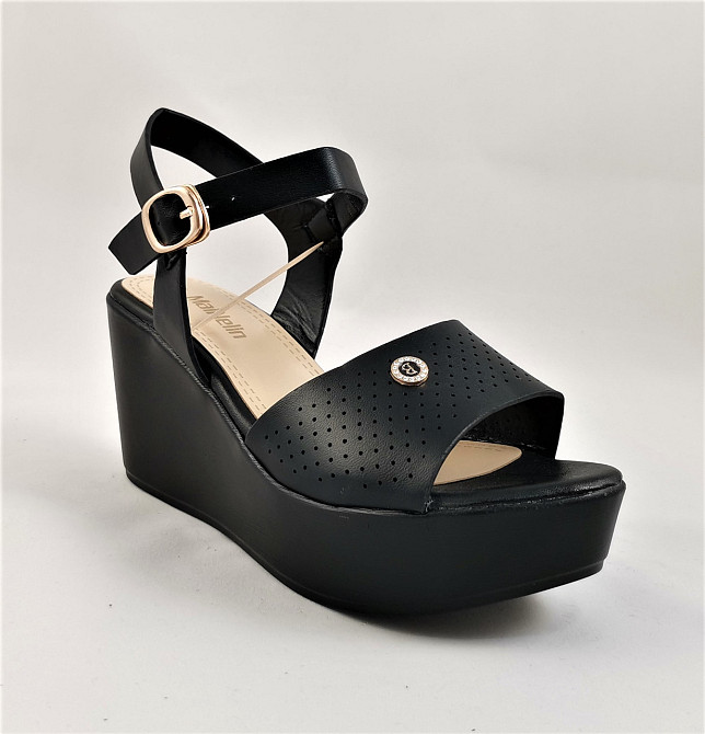 Жіночі Сандалі Босоніжки на Танкетці Платформа Чорні Літні (розміри: 38,39,40) - 15 Дніпро - фото 5