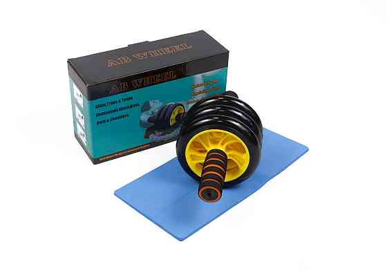 Ролик для пресу EasyFit з килимком Жовтий (3 колеса) Коломия