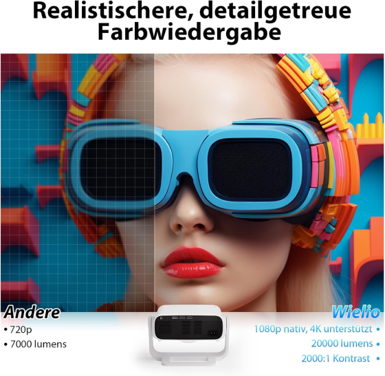 Проектор Wielio AT-M269A Full HD Wi-Fi Bluetooth Новий розумний проектор 2025 року, вбудовані додатки, Android 11 Київ