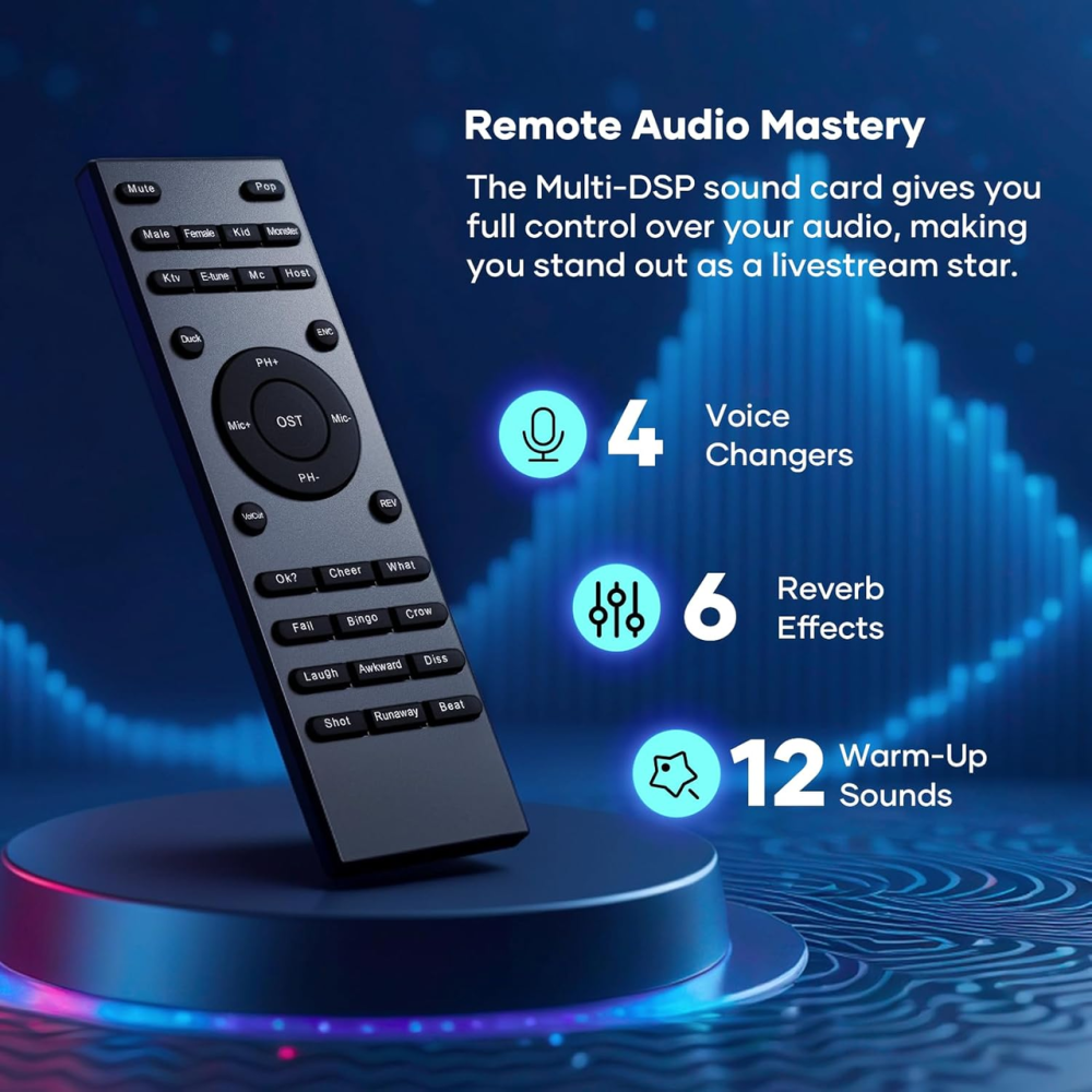 Бездротовий мікрофон VidalKraft MIC10, ENC, аудіомікшер, In-Ear Monitor, USB-C/Lightning, Bluetooth, для стрім Київ - фото 4
