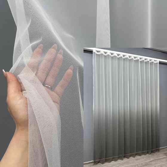Тюль VR-Textil 1648т Грек-сітка омбре Сірий 300х270 см (42-0623) Київ