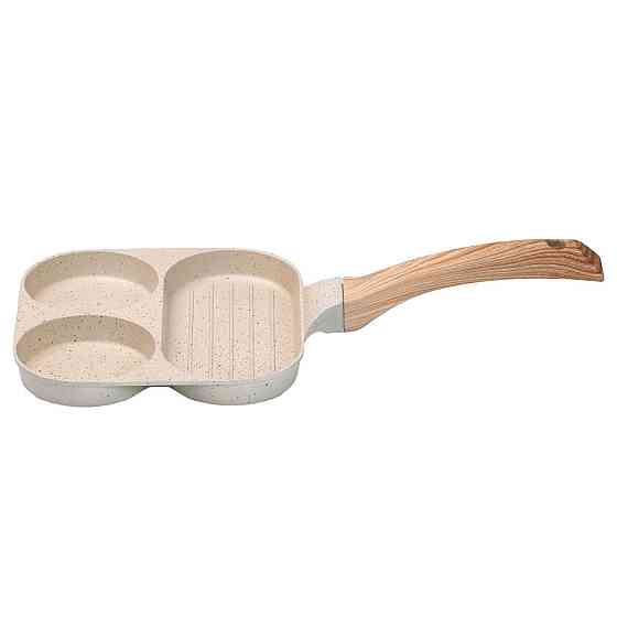 Сковорода квадратна порційна на 3 секції з антипригарним покриттям бежева HP39571W Київ