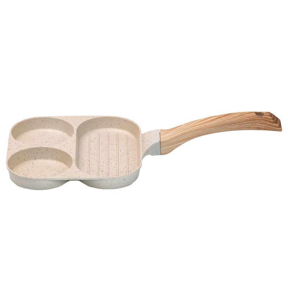 Сковорода квадратна порційна на 3 секції з антипригарним покриттям бежева HP39571W Київ - фото 3