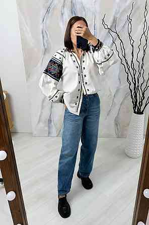 Жіноча сучасна вишиванка на гудзиках 80% бавовна, 20% поліестер Одеса