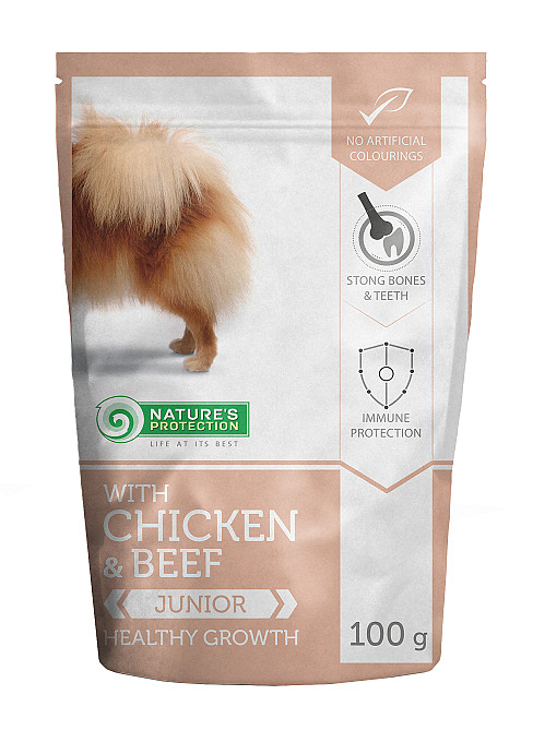 Nature's Protection Junior Small Breeds Healthy Growth Chicken & Beef Вологий корм для молодих собак малих порід з куркою і яловичиною, 100 г Київ - фото 1