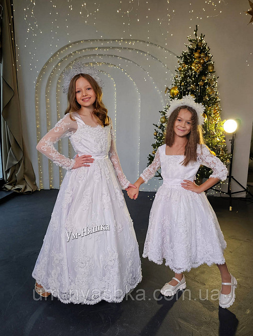 Белое нарядное платье с рукавами Эмилия Кривой Рог - изображение 10