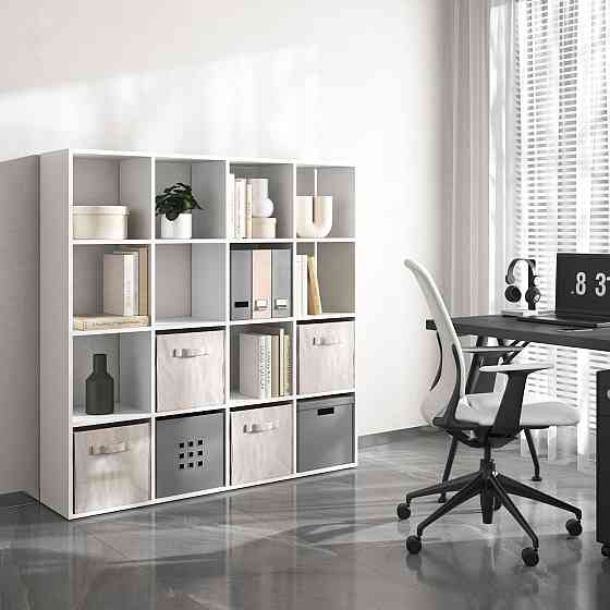 Стелаж VAYS M-14, книжкова полиця з 16 комірками, ЛДСП, 143×29×143 см - для дому, офісу, дитячої або вітальні Львів