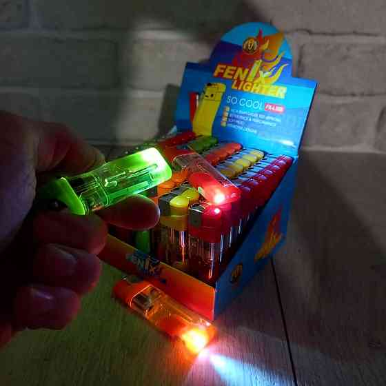 Зажигалка с фонариком пьезовая Феникс Микс уп/50шт. Харьков