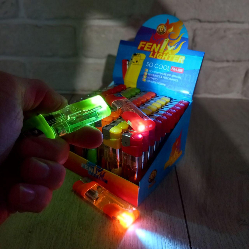 Зажигалка с фонариком пьезовая Феникс Микс уп/50шт. Харьков - изображение 2