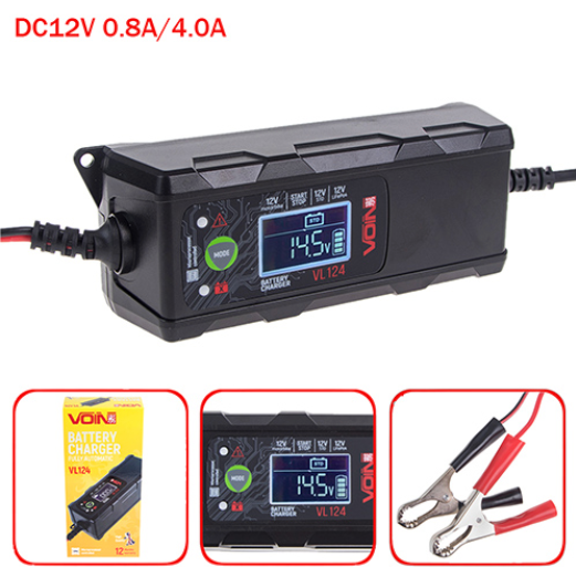 Зарядний пристрій VOIN VL-124 12V/4A/3-120AHR/LCD/імпульсний Винница - изображение 2
