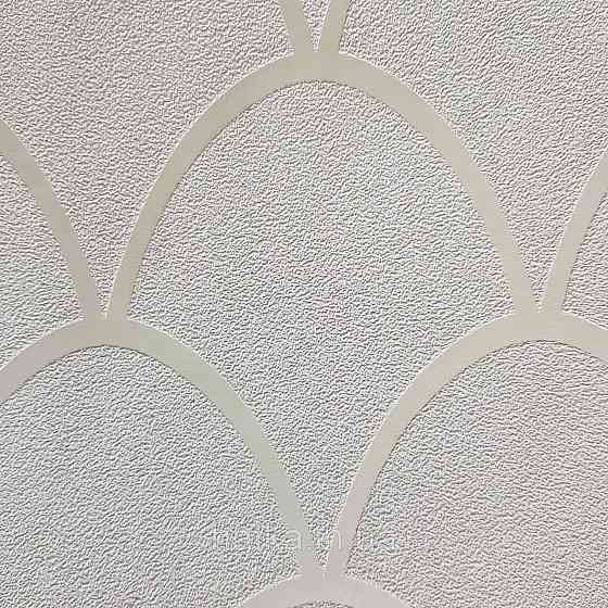 Шпалери вінілові на флізелін Marburg New Spirit Schoner Wohnen геометрія напівкола сріблясті смуги на білому Київ