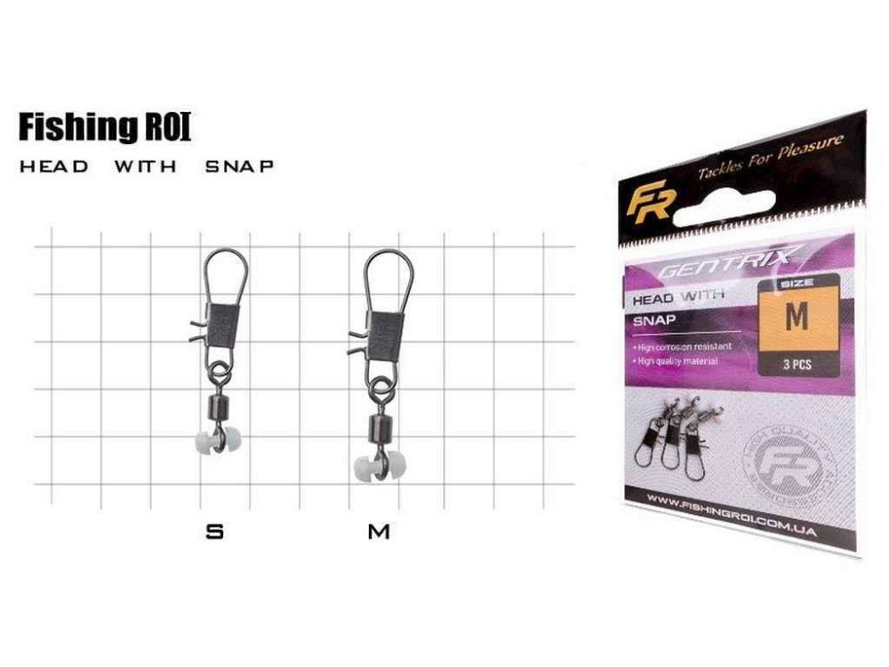 Крепление, скользящее head with snap teflon M (3шт/уп) 707-07-M ТМ Fishing ROI Киев - изображение 1