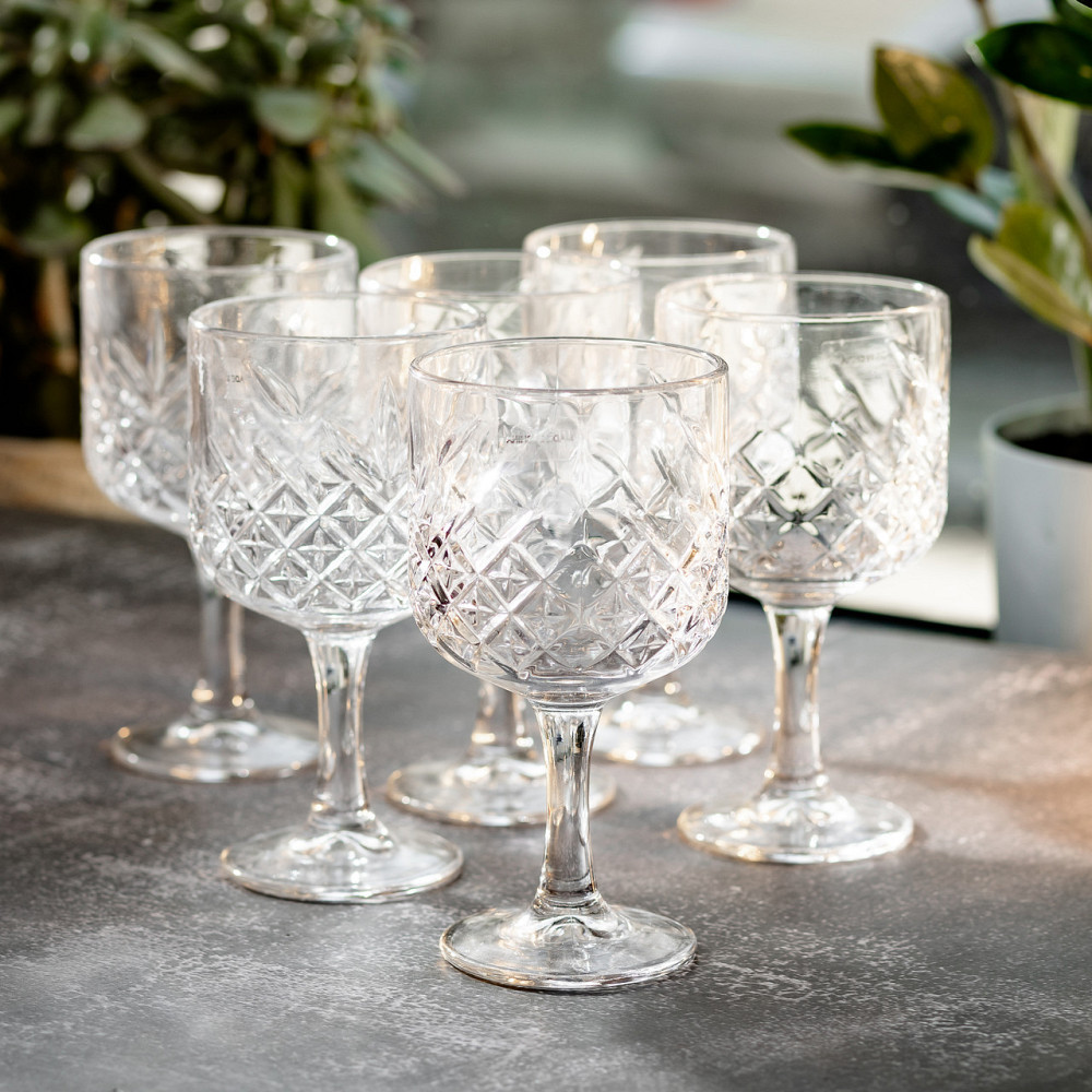 Бокалы для вина на высокой ножке набор 6 шт винный бокал стеклянный прозрачный 400 мл HP-YH-44 Киев - изображение 6