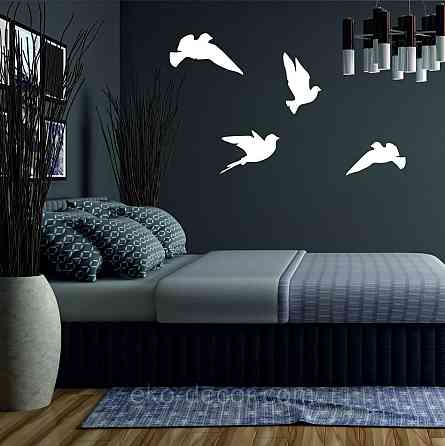 Декоративне настінне Панно «Пташка» Декор на стіну (ціна за 1 шт.) 30*16 см, Білий Київ