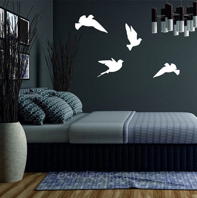 Декоративне настінне Панно «Пташка» Декор на стіну (ціна за 1 шт.) 30*16 см, Білий Київ - фото 6