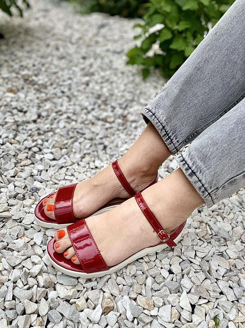 Mermaid Босоніжки жіночі 801 бордові (літо, лак натуральний) (947) 37р.40р. Коломыя - изображение 7