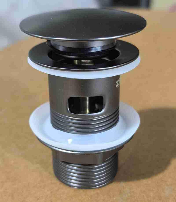 Донний клапан для раковини з переливом Zerix BV-09 GRAY 1 1/4