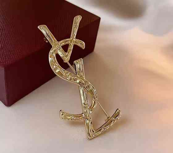 Брошка "Ів Сен Лоран" Золотистий (0601) Сміла