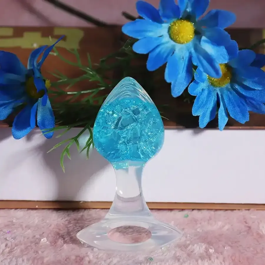 Анальная пробка Liebe Seele Heart-shaped Crystal Anal Plug - Blue Small Львов - изображение 5