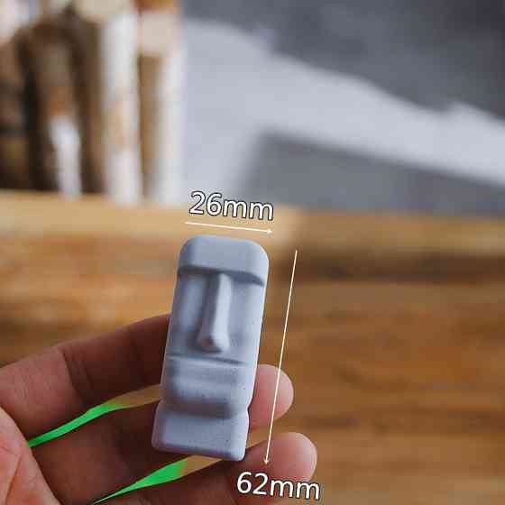 Молд силіконовий Моаї 11 на 20 см сірий Київ