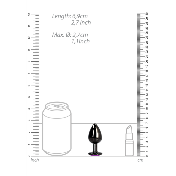 Анальна пробка - Ouch! Metal Butt Plug Small Gunmetal/Amethyst Purple Sex Aura Київ