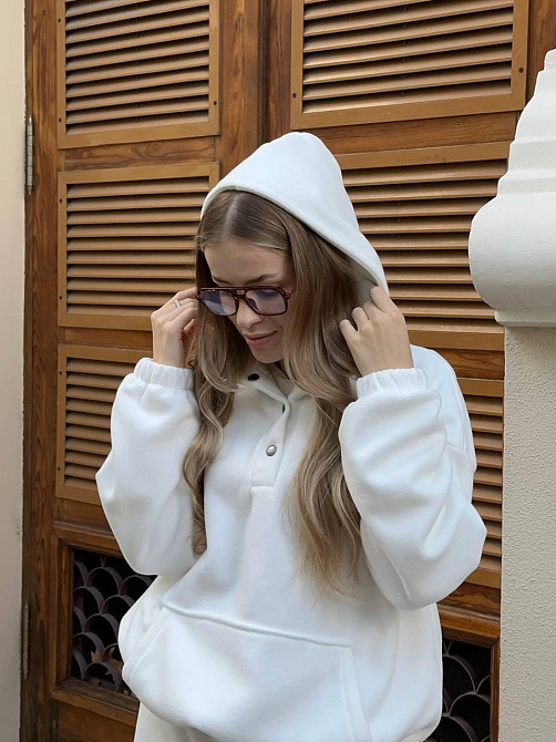 Женский теплый базовый костюм двойка из двухстороннего флиса. Молочный, 46/48 Одесса - изображение 7