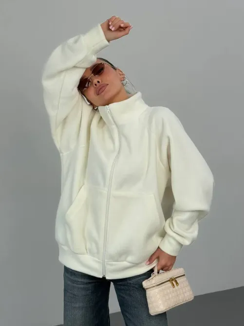 Женская базовая флисовая кофта оверсайз на молнии женская базовая флисовая кофта Харьков - изображение 15