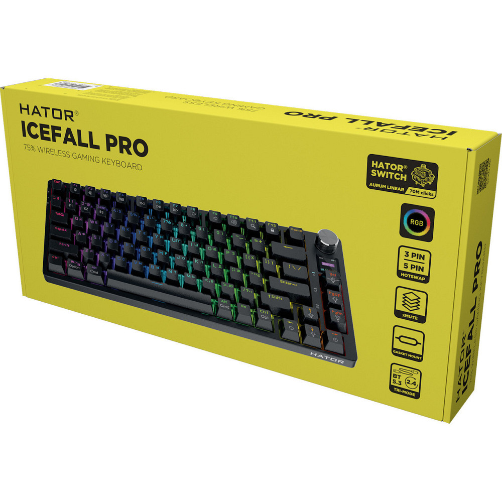 Клавіатура Hator Icefall PRO Wireless, TFT display Black (HTK450UA) ( Чорний ) Харьков - изображение 4