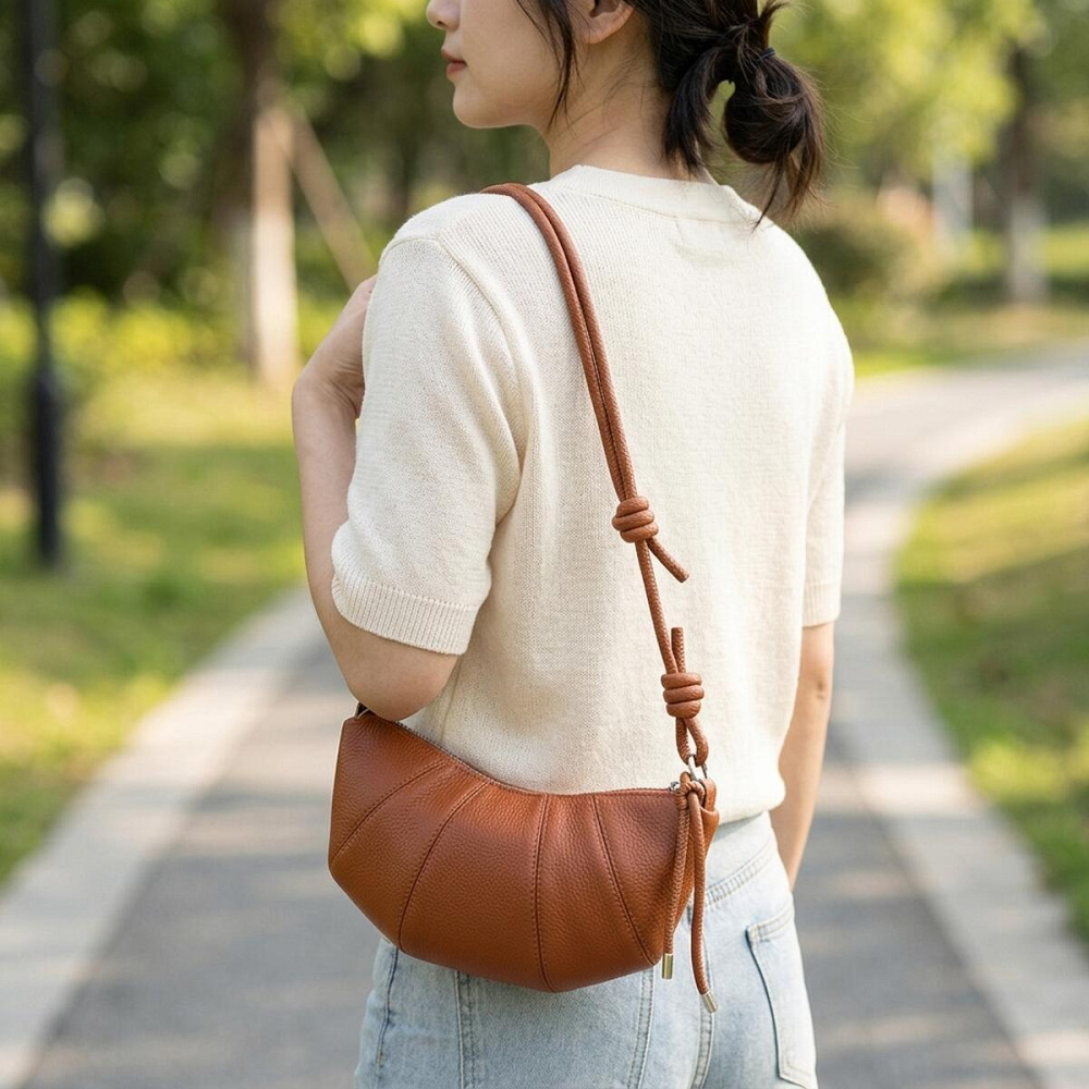 Полукруглая женская сумка из натуральной кожи Vintage 22934 Коричневый Киев - изображение 12