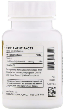 Витамин Д3 1000 МЕ Thorne Vitamin D 90 капс Киев