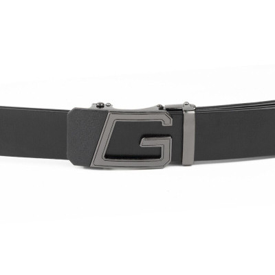 Ремень Vintage Мужской с пряжкой автомат Черный (20322) Винница - изображение 2