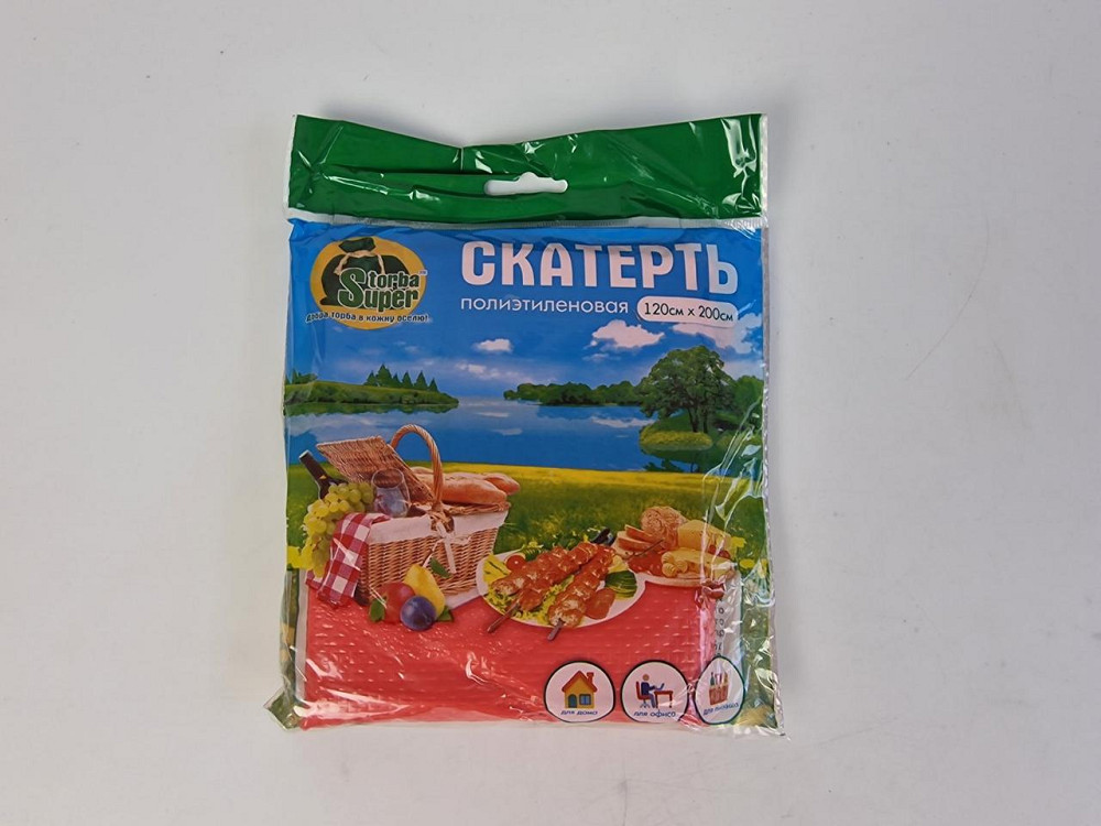 Скатерть одноразовая праздничная 120х200 см Супер торба, красная полиэтиленовая скатерть для праздника (1 шт) Харьков - изображение 3