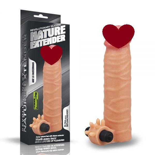 Вибронасадка Add 1.5" Vibrating Silicone Extender, Flesh Sex Aura Київ - фото 1