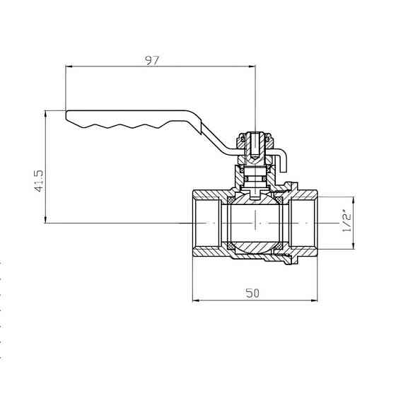 Кран кульовий ГГВ Koer Extreme KE.214-15 - 1/2" FF ручка "важіль" червона (KR5744)   ( 21859 ) Харків