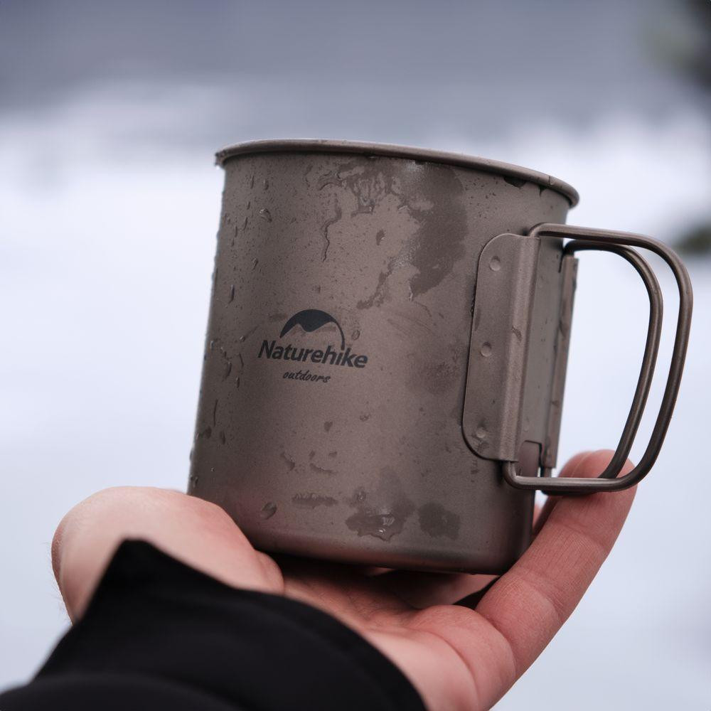 Кружка титановая с ручкой 450 мл Naturehike NH20CJ005 Ровно - изображение 7