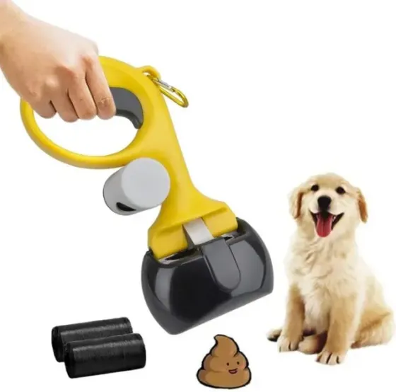 Автоматический совок для уборки Pooper Scooper 25 x 11 x 9 см / Щипцы для уборки с карабином и мешками в комплекте Коломыя