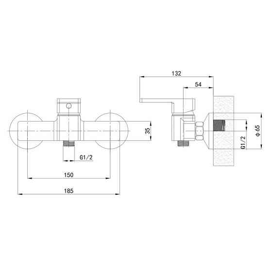 Змішувач для душової кабіни Mixxus Premium LOREN 003   ( MI6798 ) 25047 Харків