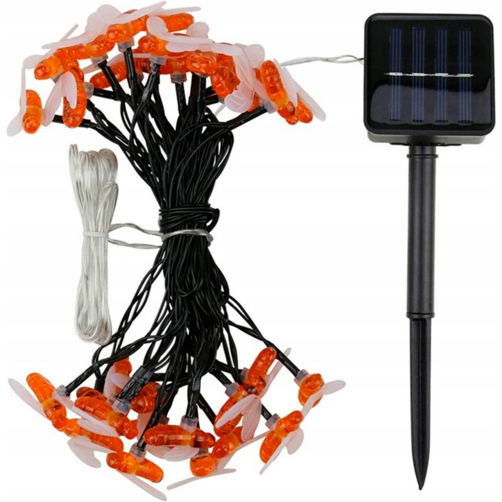 Вулична гірлянда на сонячній батареї 5м,Бджілка,Теплий білий SBR Київ - фото 3