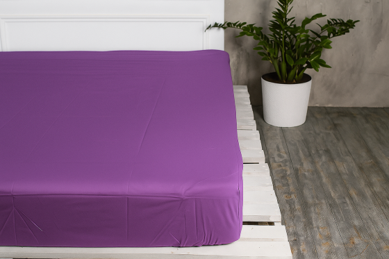 Ecotton Простирадло на резинці Ecotton 90х200 см однотонне фіолетовий Dark Plum Коломия