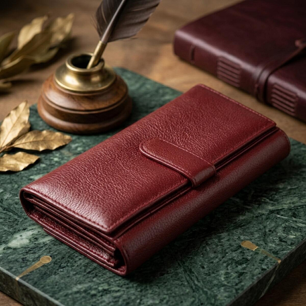 Сучасний гаманець для жінок ST Leather 19392 Темно-червоний Київ - фото 14
