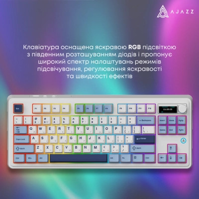 Клавіатура Ajazz AK870 PLUS Murad Switch RGB Wireless/Bluetooth/USB White (AK870-MU-BWD) Вінниця - фото 7