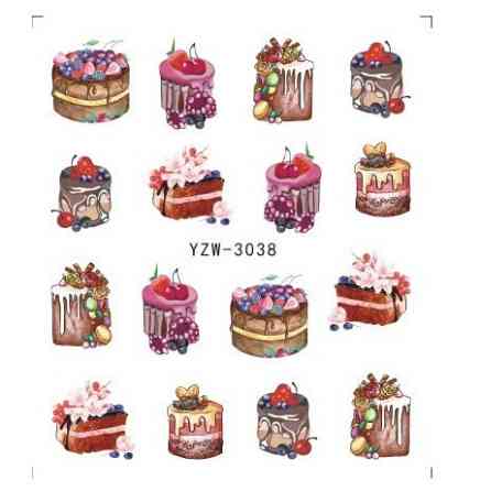 Наклейки для нігтів "Тістечка" YZW-3038 Київ