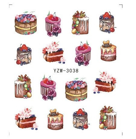 Наклейки для нігтів "Тістечка" YZW-3038 Київ - фото 1