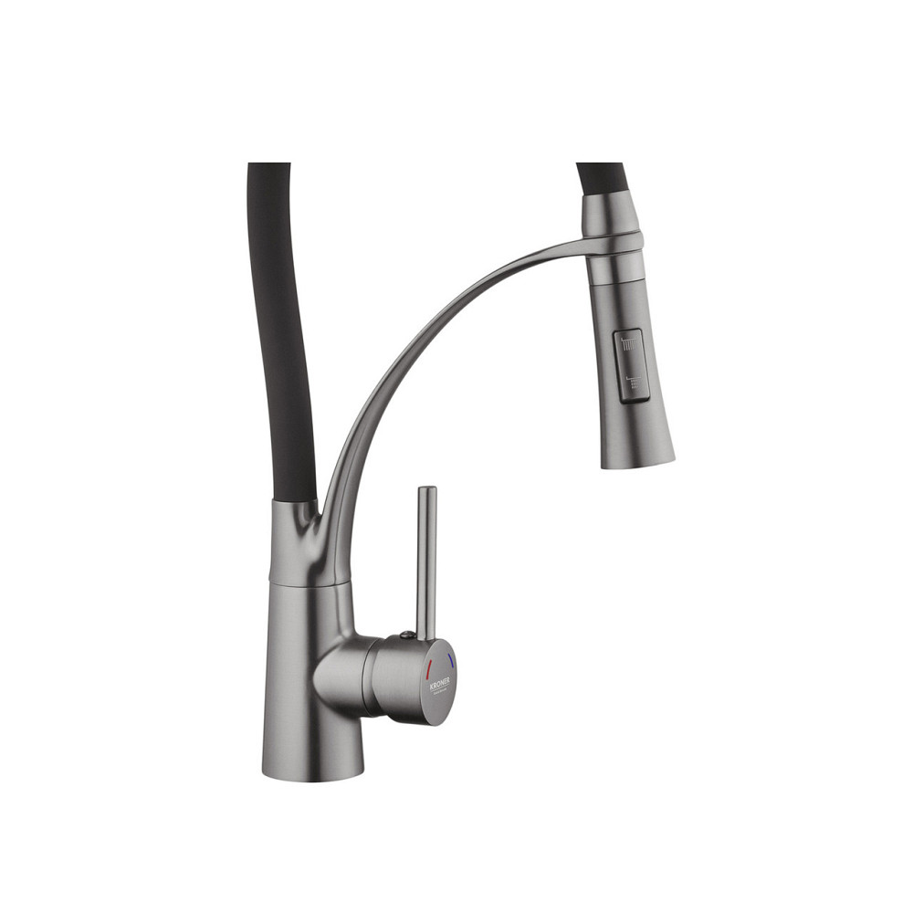 Смеситель для кухни с гибким изливом Kroner KRP Ersel - GRP03393BLK черный/графит Киев - изображение 5