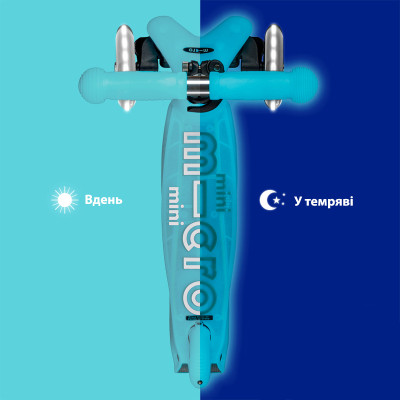 Самокат Micro Mini Deluxe Glow LED льодовик аква (MMD218) Вінниця - фото 9