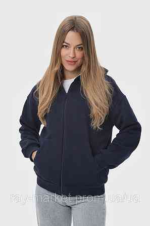 Худі на блискавці жіноче базове RAY PREMIUM LOOSE темно-синє (U0409W-Navy Blue) XXL Київ